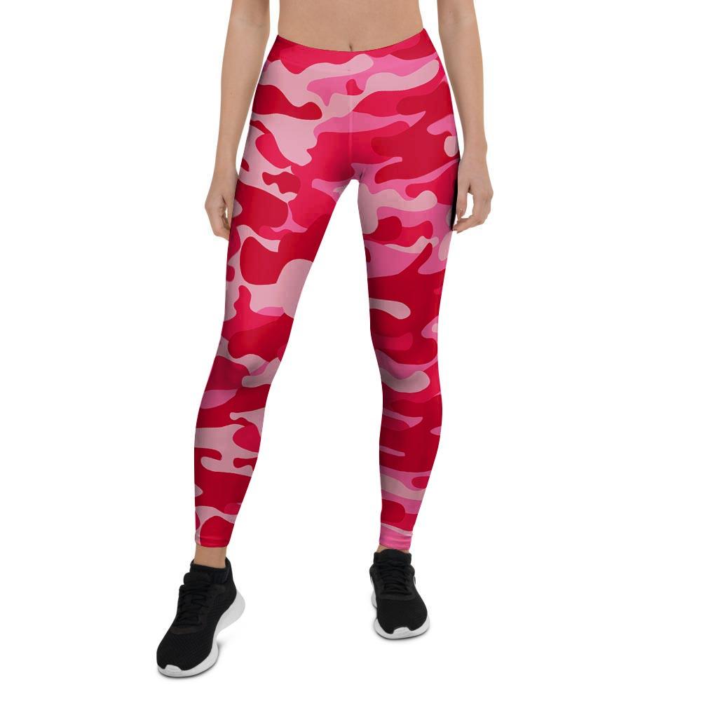 Pink Camo Print Women's Leggings-grizzshop