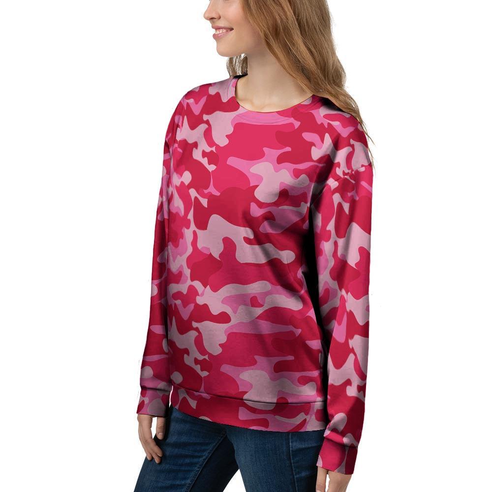 Pink Camo Print Women's Sweatshirt-grizzshop