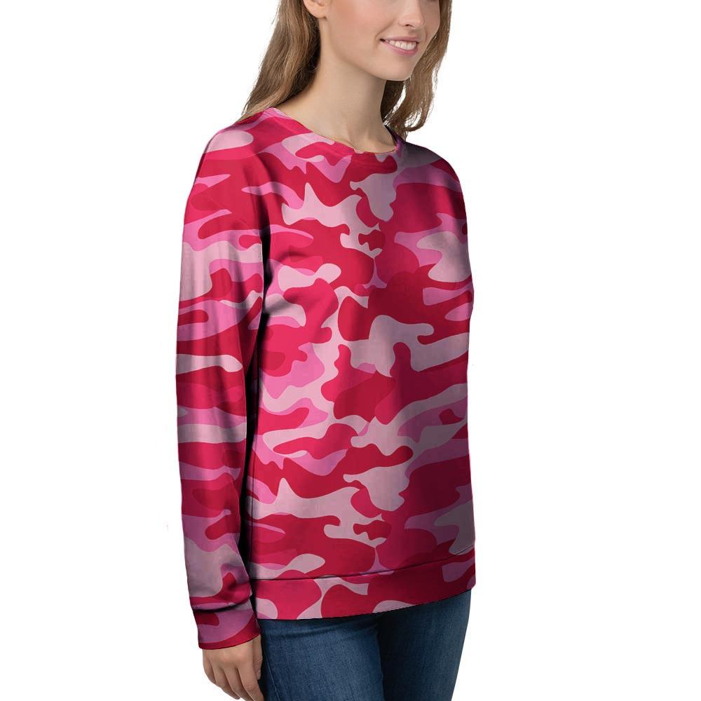 Pink Camo Print Women's Sweatshirt-grizzshop