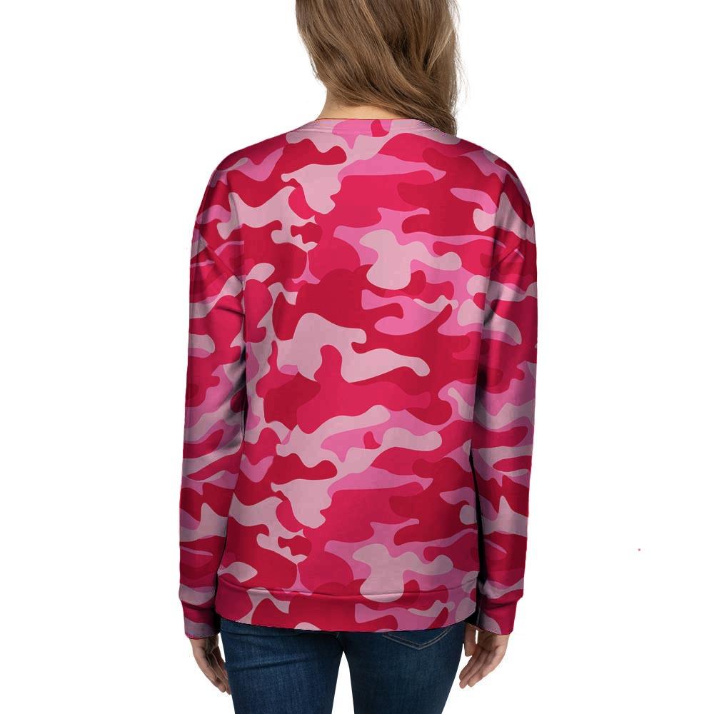 Pink Camo Print Women's Sweatshirt-grizzshop