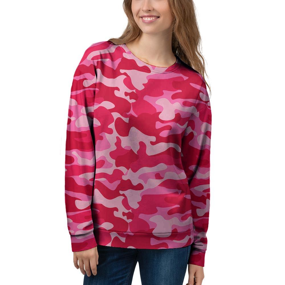 Pink Camo Print Women's Sweatshirt-grizzshop