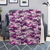 Pink Camouflage Print Blanket-grizzshop