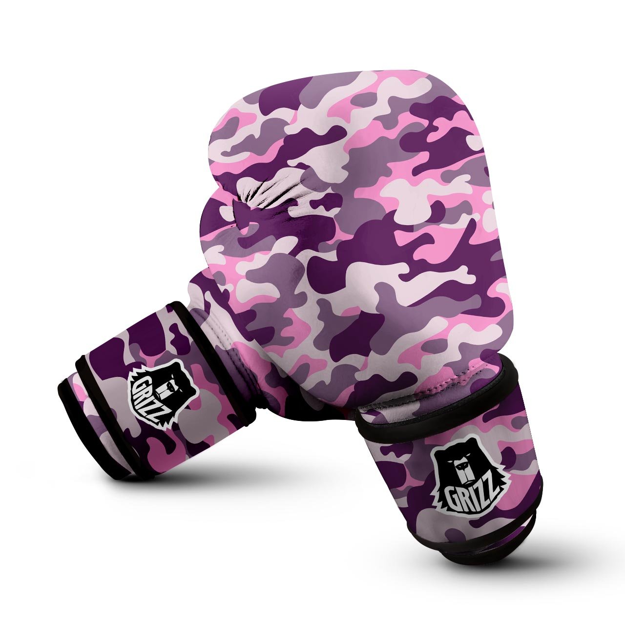 Pink Camouflage Print Boxing Gloves-grizzshop