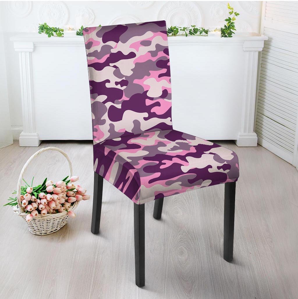 Pink Camouflage Print Chair Cover-grizzshop