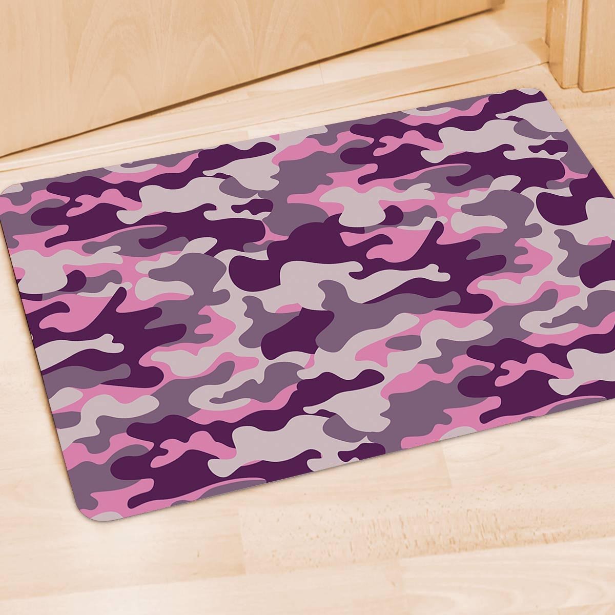 Pink Camouflage Print Door Mat-grizzshop