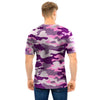 Pink Camouflage Print Men T Shirt-grizzshop