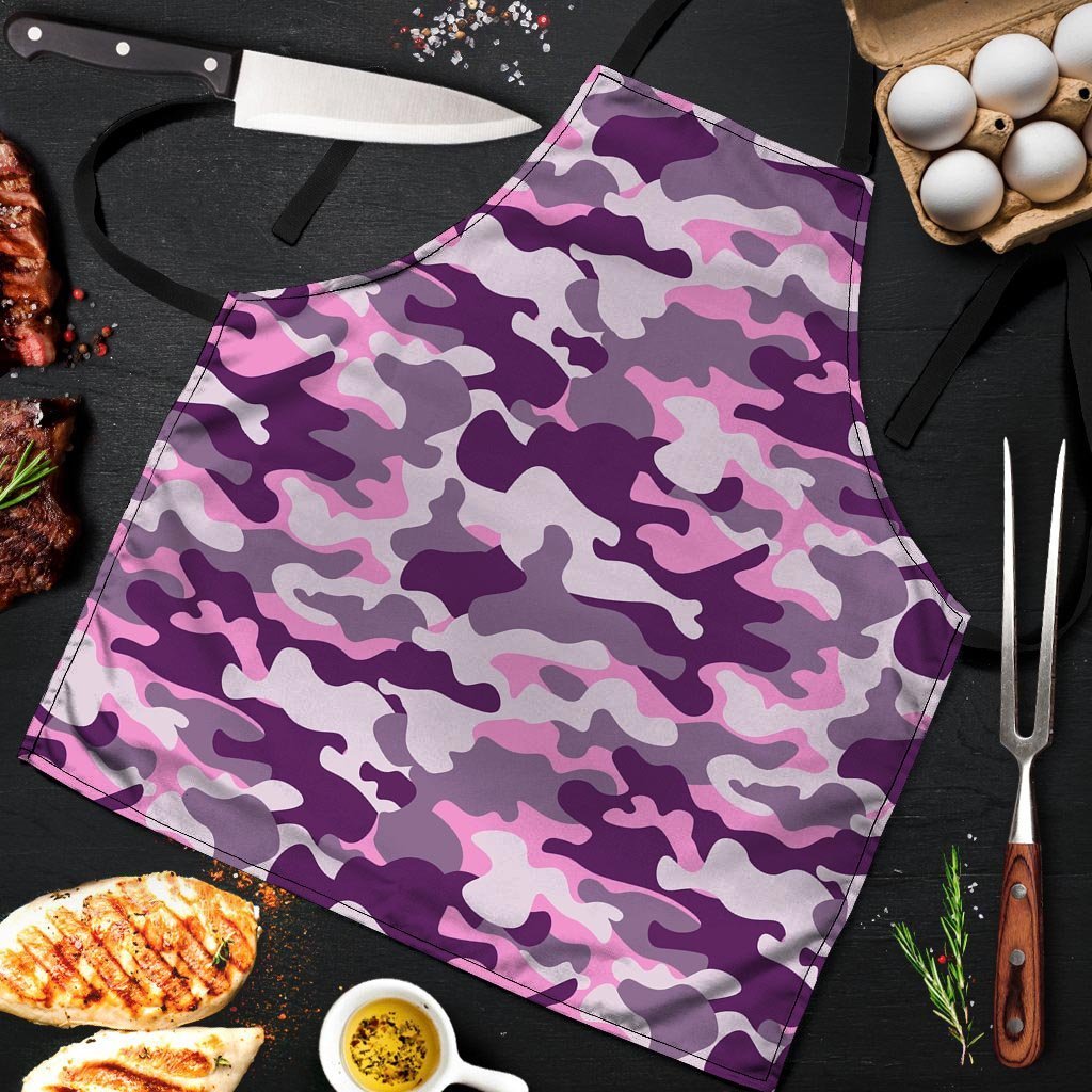 Pink Camouflage Print Men's Apron-grizzshop