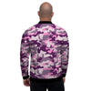 Pink Camouflage Print Men's Bomber Jacket-grizzshop