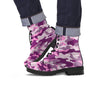 Pink Camouflage Print Men's Boots-grizzshop