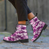 Pink Camouflage Print Men's Boots-grizzshop