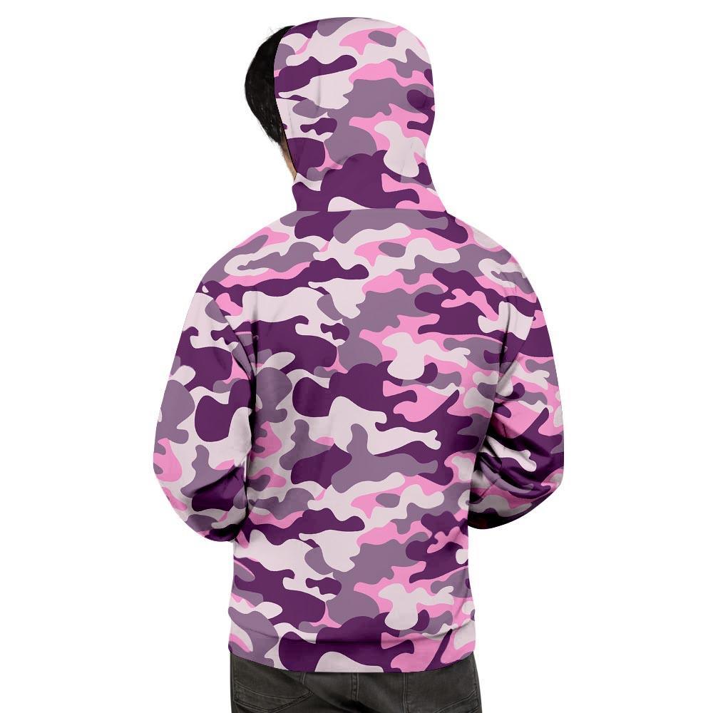 Pink Camouflage Print Men's Hoodie-grizzshop