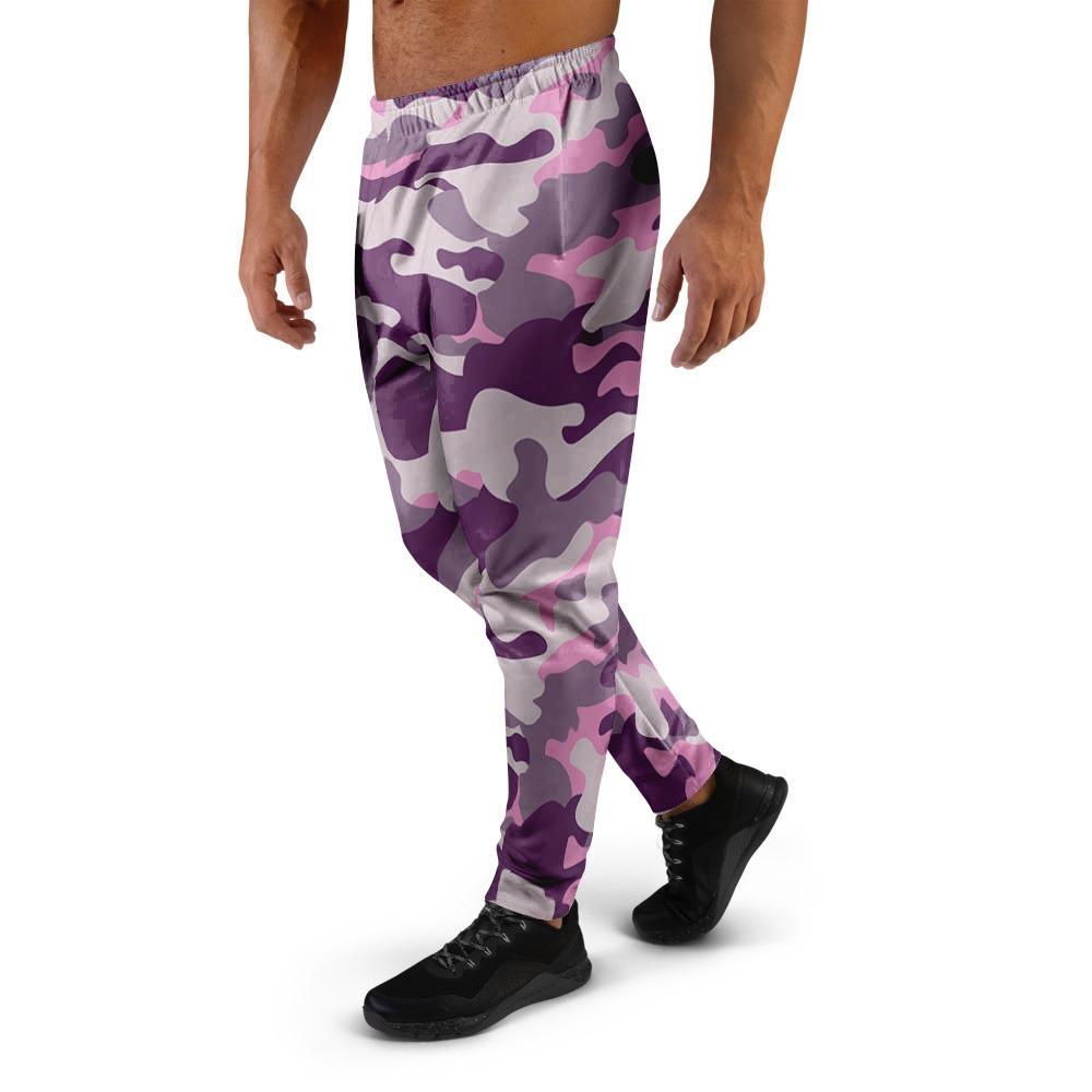 Pink Camouflage Print Men's Joggers-grizzshop