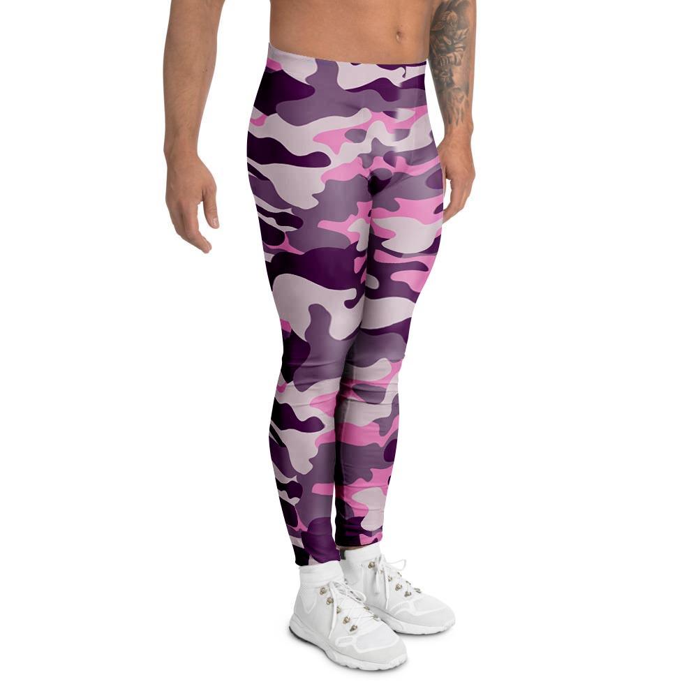 Pink Camouflage Print Men's Leggings-grizzshop