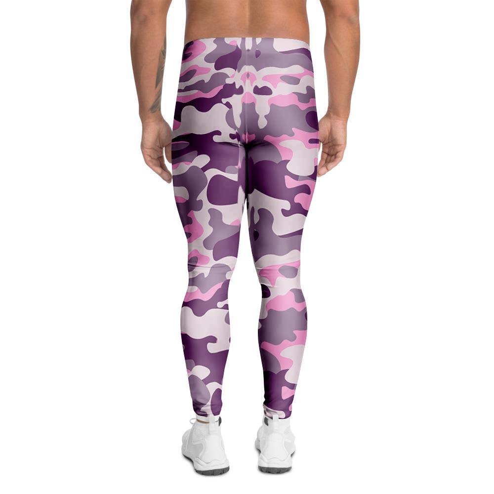 Pink Camouflage Print Men's Leggings-grizzshop