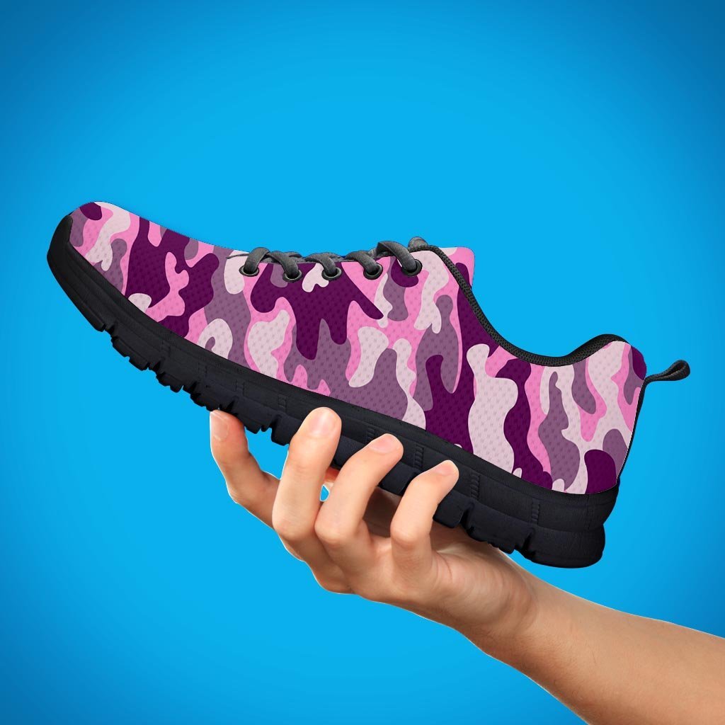 Pink Camouflage Print Men's Sneakers-grizzshop