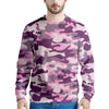 Pink Camouflage Print Men's Sweatshirt-grizzshop