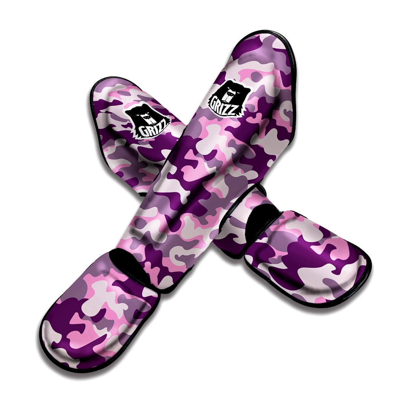 Pink Camouflage Print Muay Thai Shin Guard-grizzshop