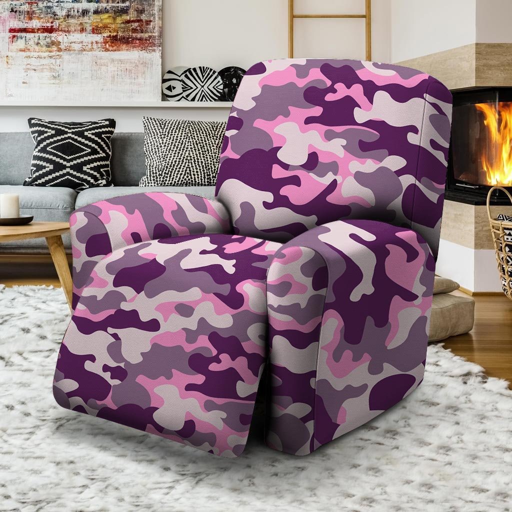 Pink Camouflage Print Recliner Cover-grizzshop