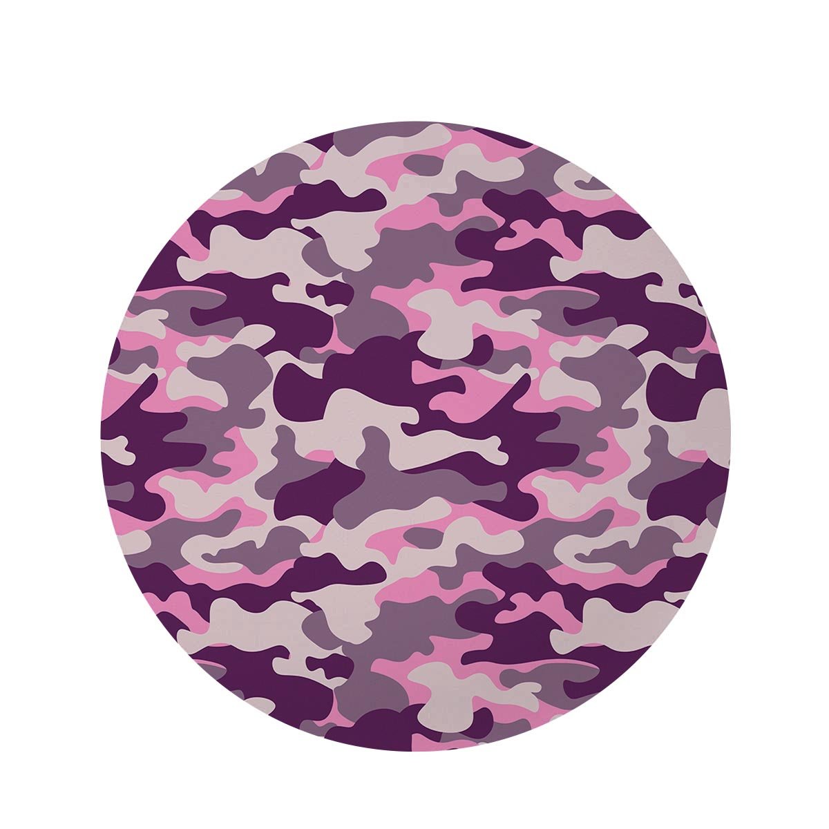 Pink Camouflage Print Round Rug-grizzshop