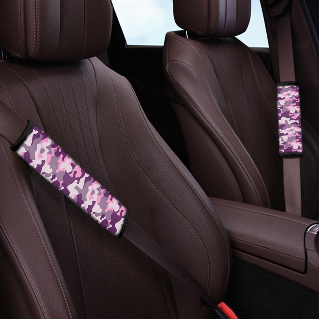 Pink Camouflage Print Seat Belt Cover-grizzshop