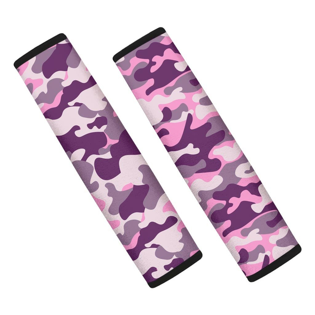 Pink Camouflage Print Seat Belt Cover-grizzshop