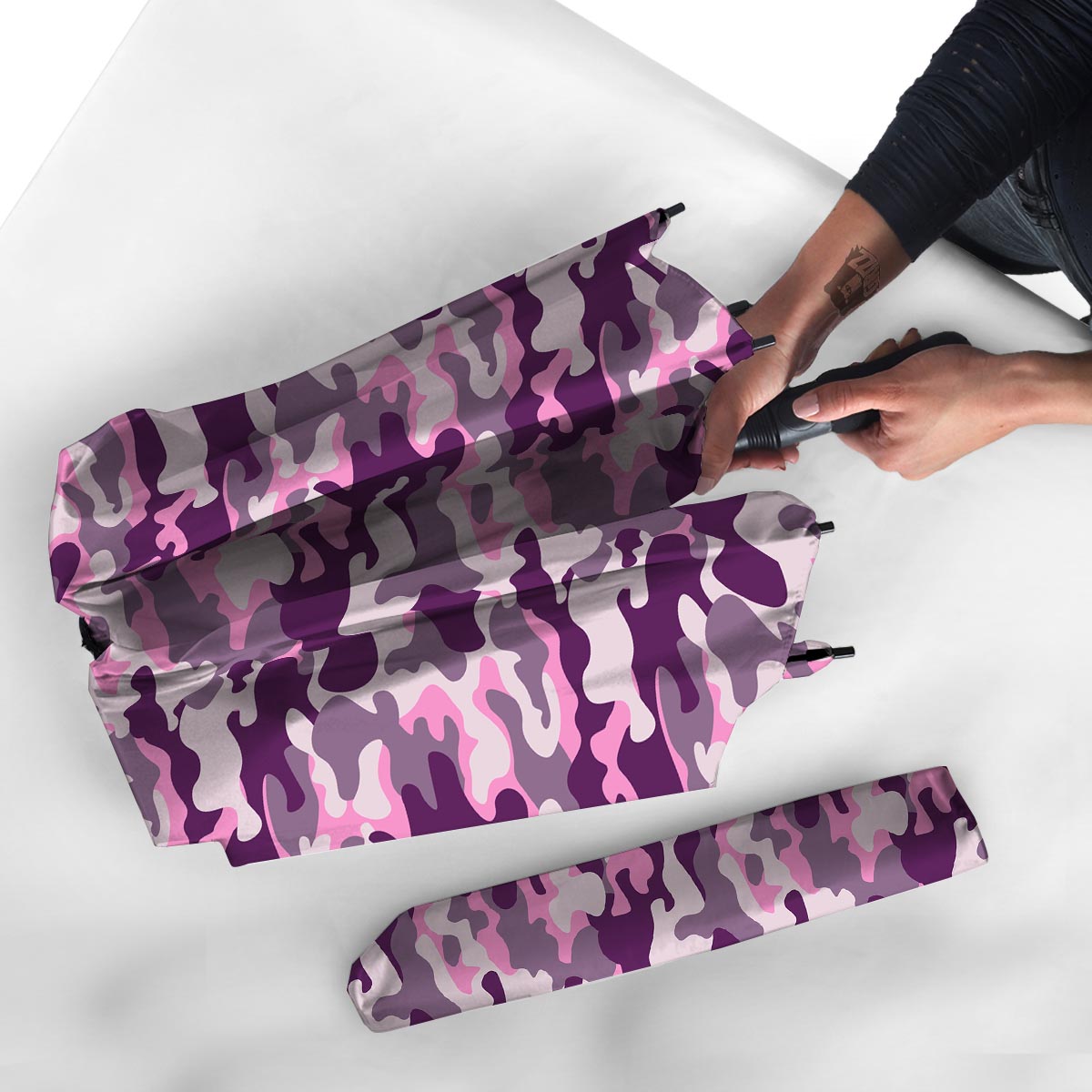 Pink Camouflage Print Umbrella-grizzshop