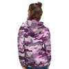 Pink Camouflage Print Women's Hoodie-grizzshop