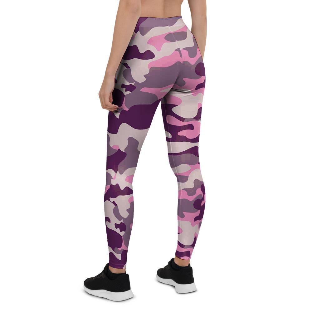 Pink Camouflage Print Women's Leggings-grizzshop