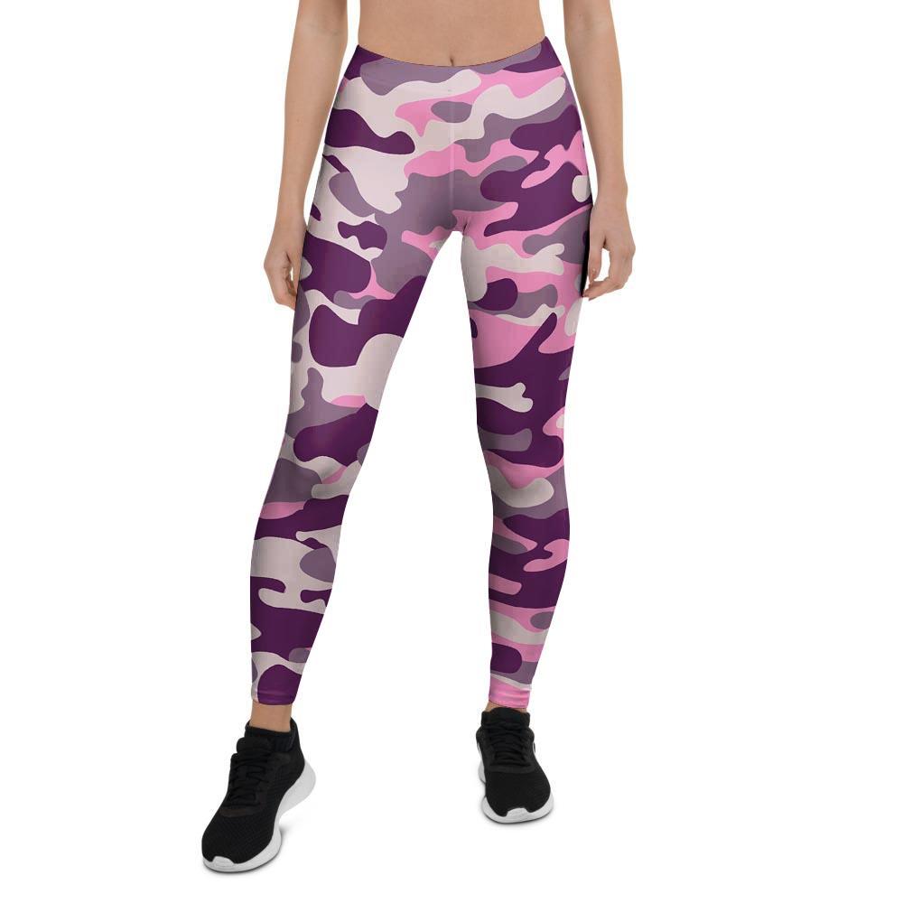 Pink Camouflage Print Women's Leggings-grizzshop