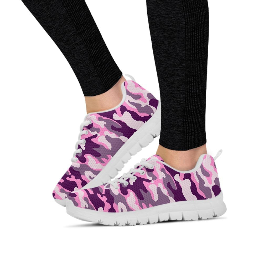 Pink Camouflage Print Women's Sneakers-grizzshop