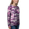 Pink Camouflage Print Women's Sweatshirt-grizzshop