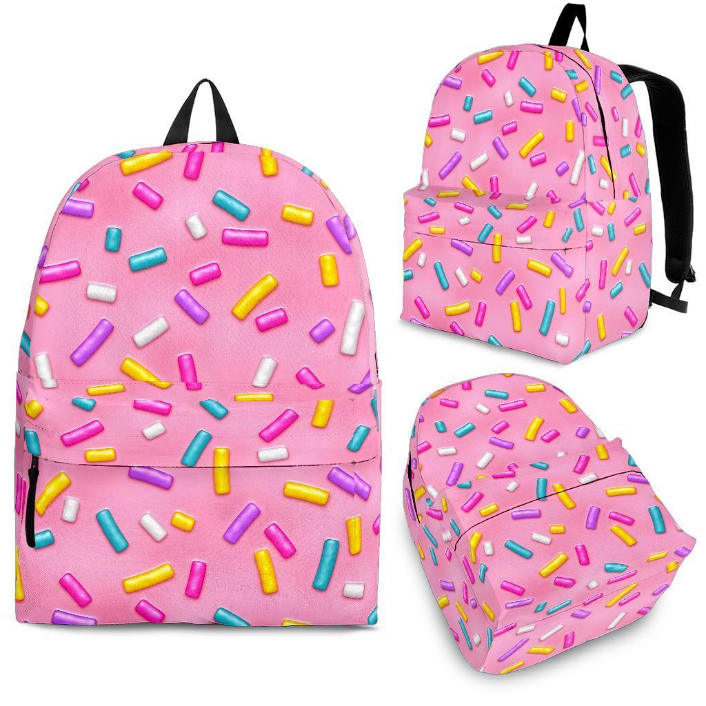 Pink Candy Pattern Print Backpack-grizzshop