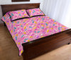 Pink Candy Pattern Print Bed Set Quilt-grizzshop