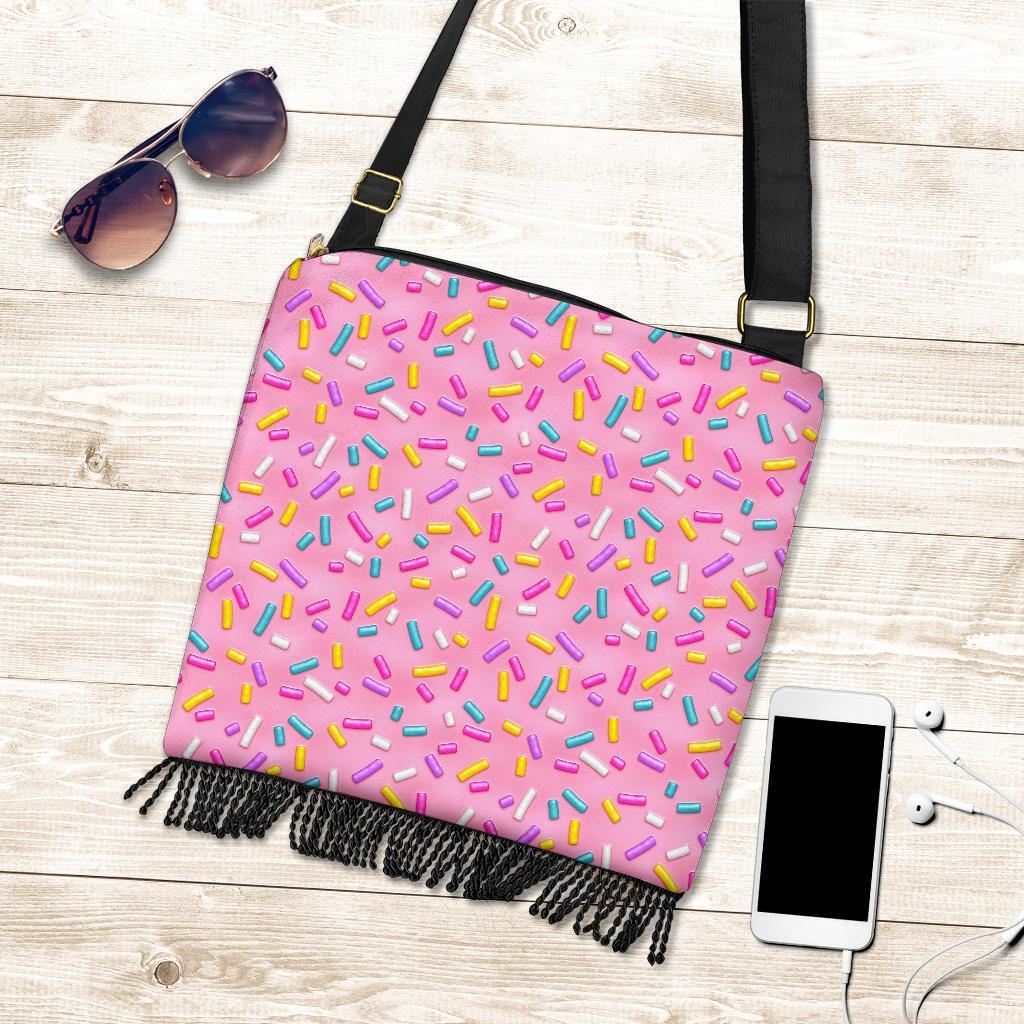 Pink Candy Pattern Print Crossbody bags-grizzshop