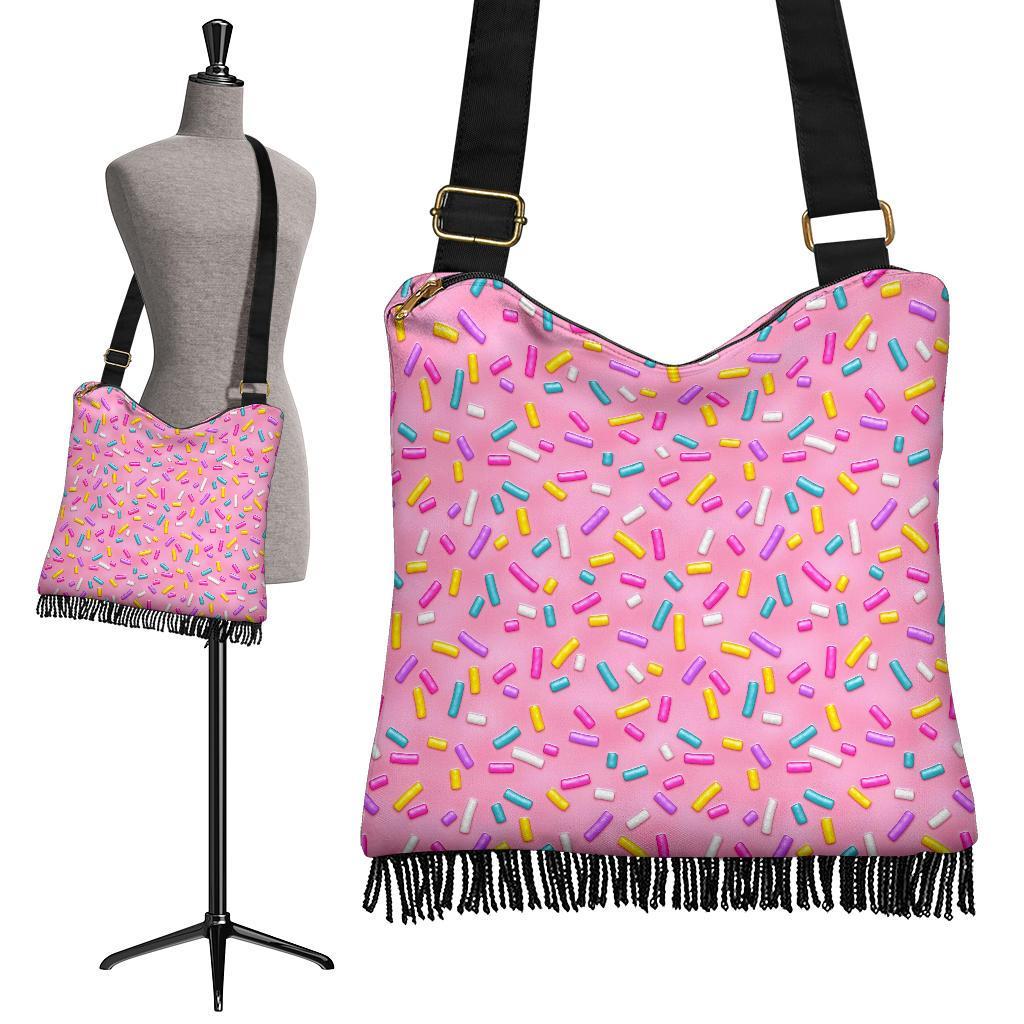 Pink Candy Pattern Print Crossbody bags-grizzshop