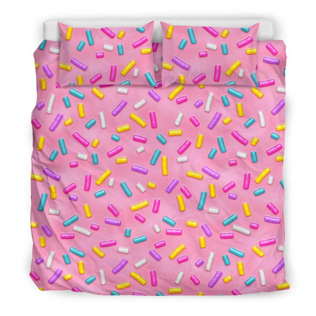 Pink Candy Pattern Print Duvet Cover Bedding Set-grizzshop