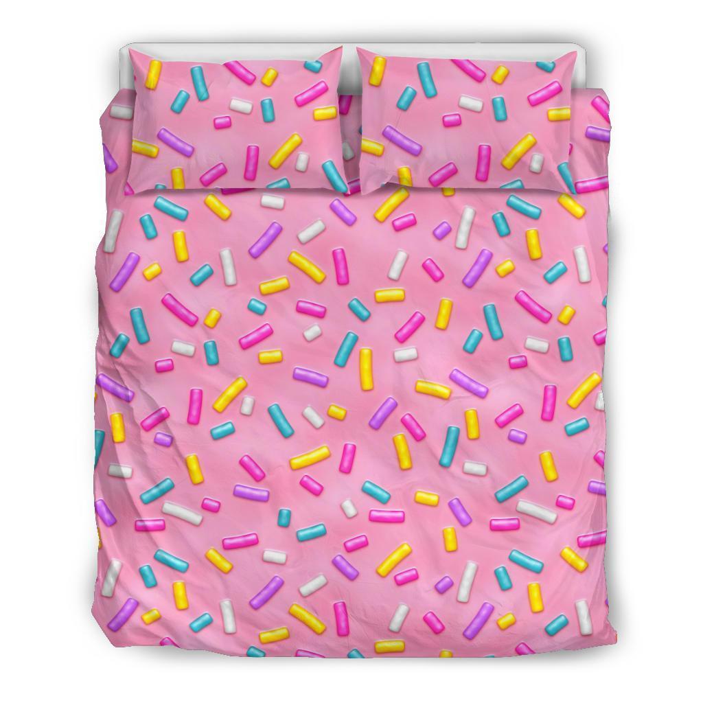 Pink Candy Pattern Print Duvet Cover Bedding Set-grizzshop