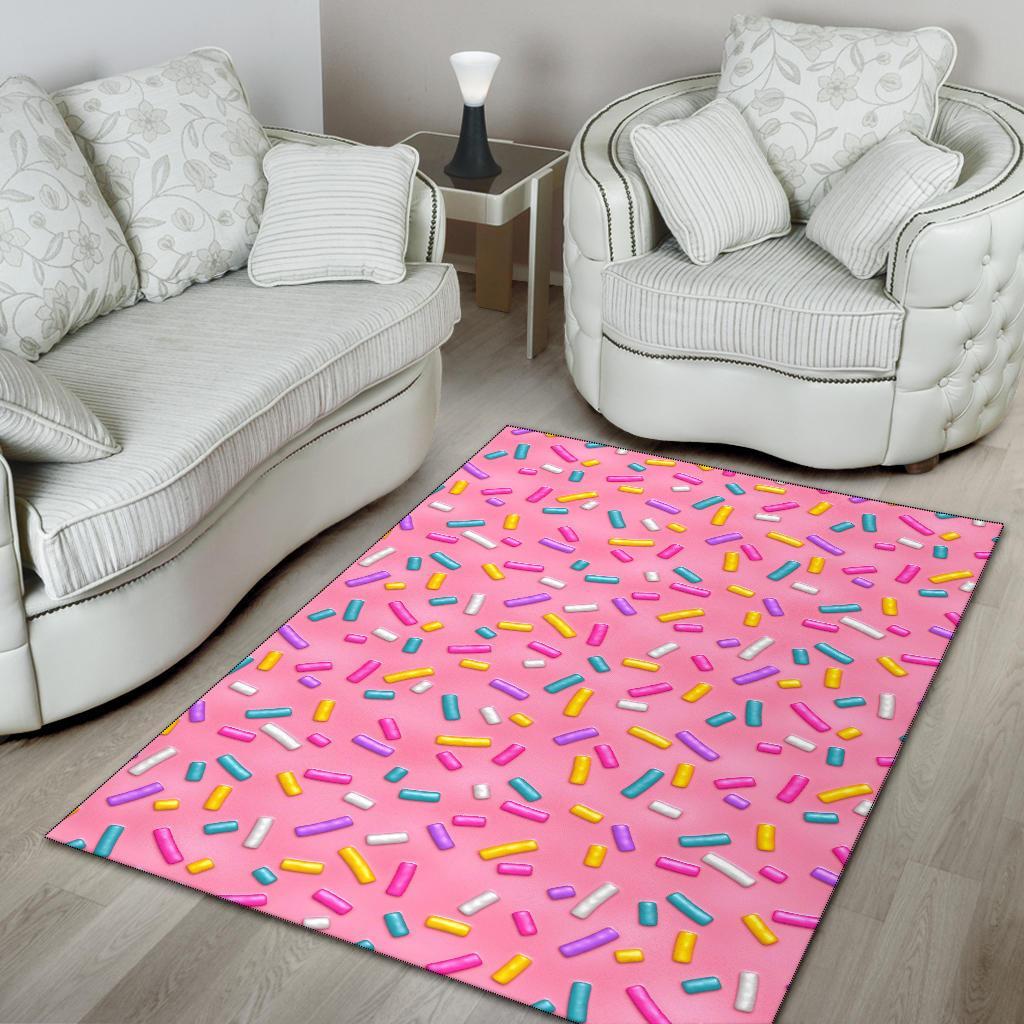 Pink Candy Pattern Print Floor Mat-grizzshop