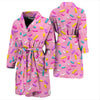 Pink Candy Pattern Print Men Long Robe-grizzshop