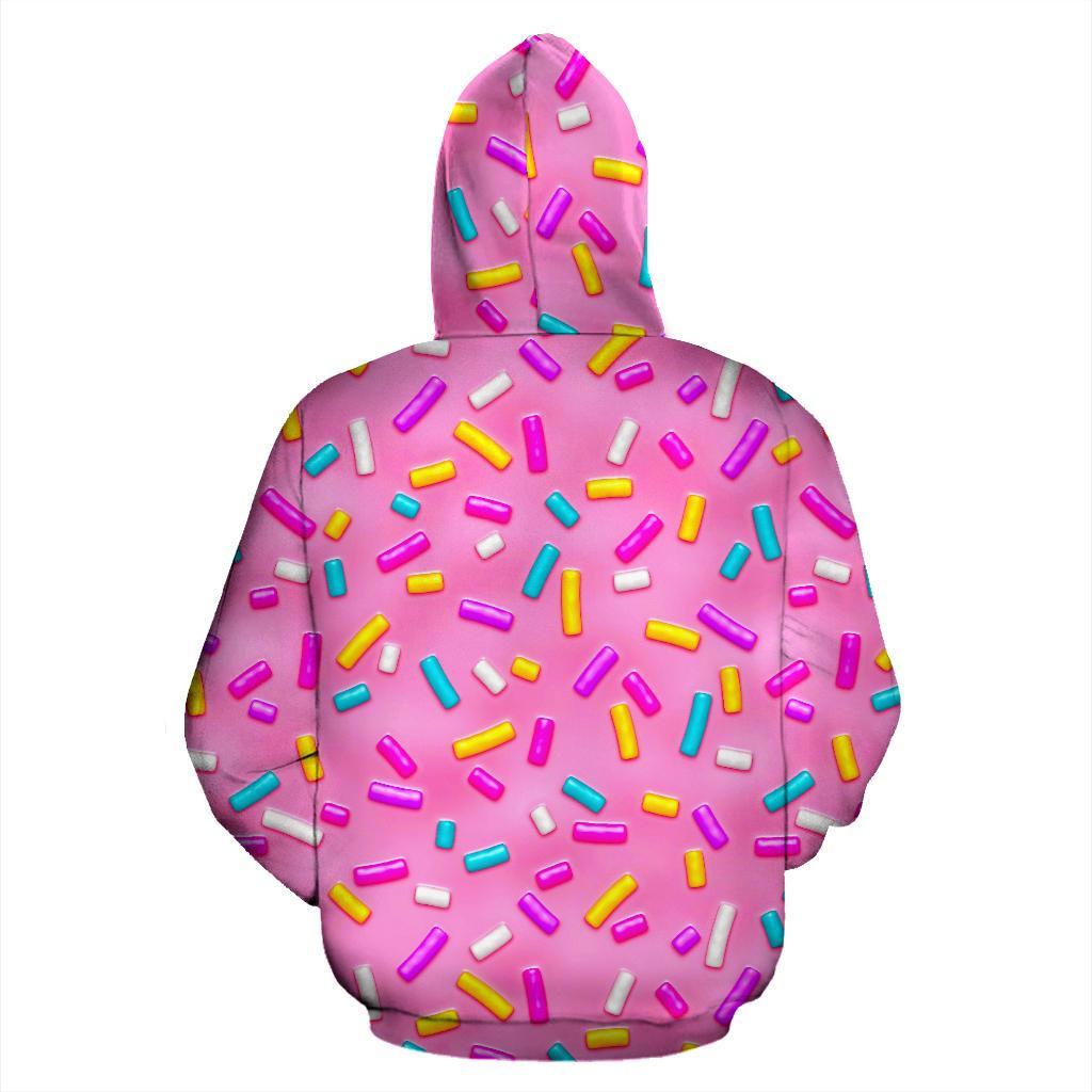 Pink Candy Pattern Print Men Women Pullover Hoodie-grizzshop