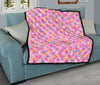 Pink Candy Pattern Print Quilt-grizzshop