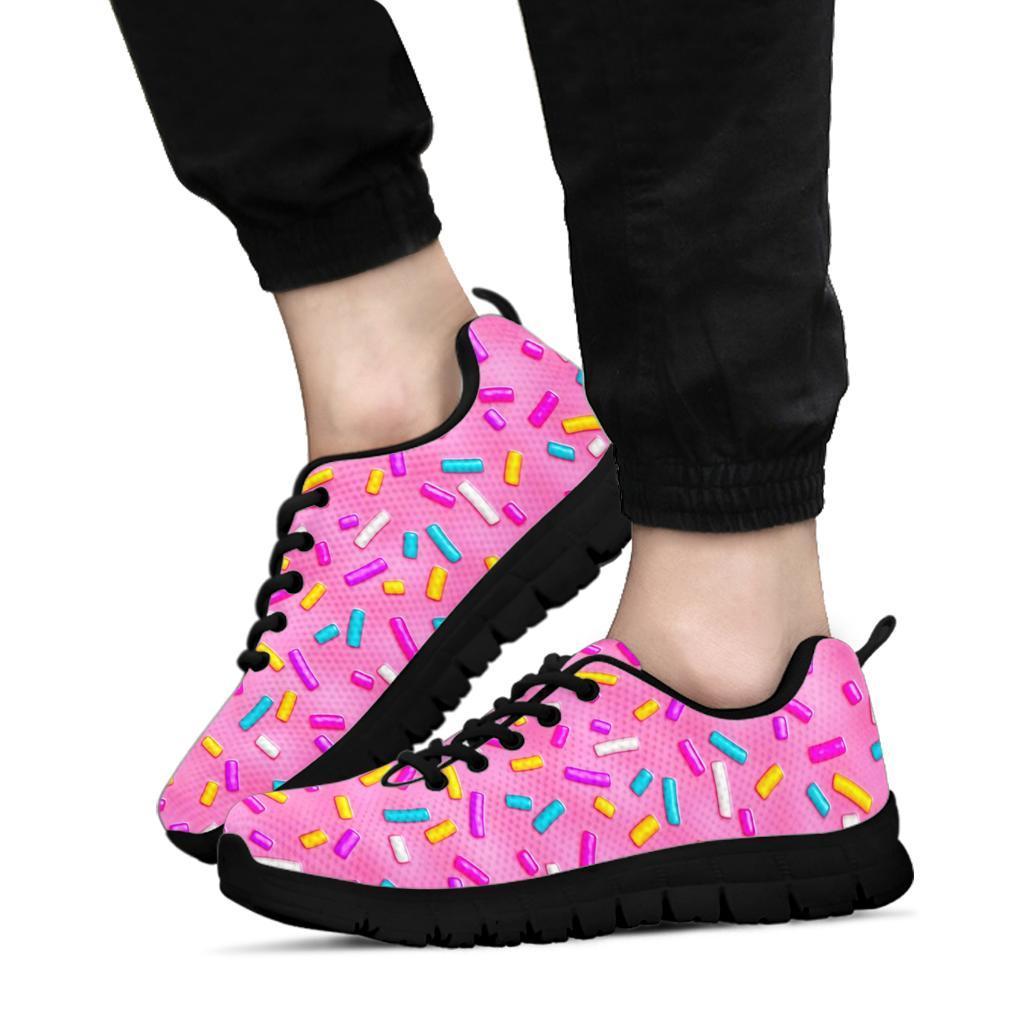 Pink Candy Pattern Print Sneaker Shoes For Men Women-grizzshop