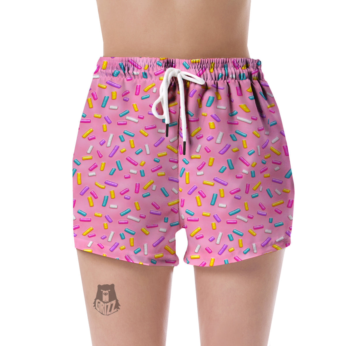 Pink Candy Pattern Print Women's Shorts-grizzshop