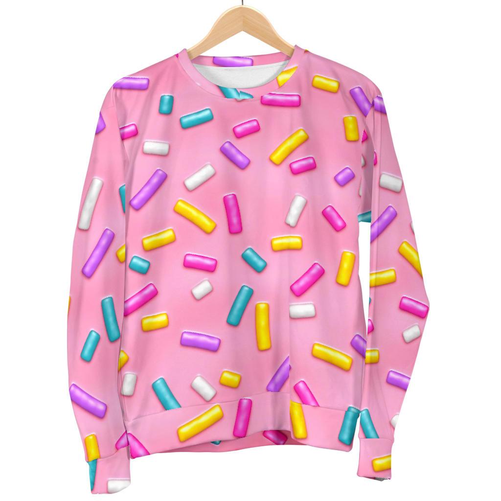 Pink Candy Pattern Print Women's Sweatshirt-grizzshop