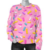 Pink Candy Pattern Print Women's Sweatshirt-grizzshop