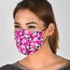 Pink Cartoon Cow Pattern Print Face Mask-grizzshop