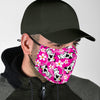 Pink Cartoon Cow Pattern Print Face Mask-grizzshop