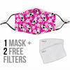 Pink Cartoon Cow Pattern Print Face Mask-grizzshop