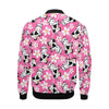 Pink Cartoon Cow Pattern Print Men's Bomber Jacket-grizzshop