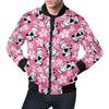 Pink Cartoon Cow Pattern Print Men's Bomber Jacket-grizzshop